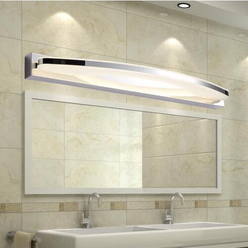 Modern 12W / 20W Led Bathroom Mirror Light Acrylic Lampshade Wall Lamp Stainless Steel Sconce Home Lighting 170-240V
