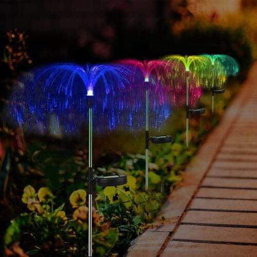 Light Switch Sealed Design LED Solar Light Fiber Optic Kit Muti-Color for Wedding Party Landscape Ornament