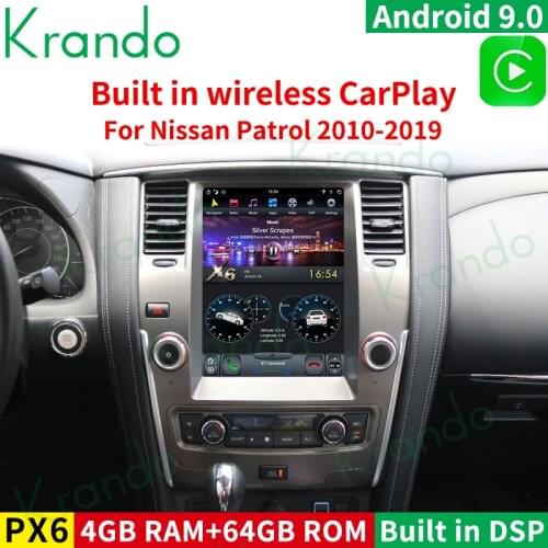 Krando Android 9.0 12.1" for Nissan Patrol 2010-2019 Car Radio Multimedia Video Player Navigation verticial touch screen tuner