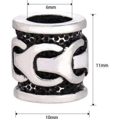 Vikings Textured Beads Charms Findings for Necklace Bracelet Jewelry Making for Dread Hair Beard Beads C-98