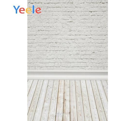 Yeele White Brick Wall Wooden Floor Portrait Baby Photography Background Customized Photographic Backdrop Props For Photo Studio