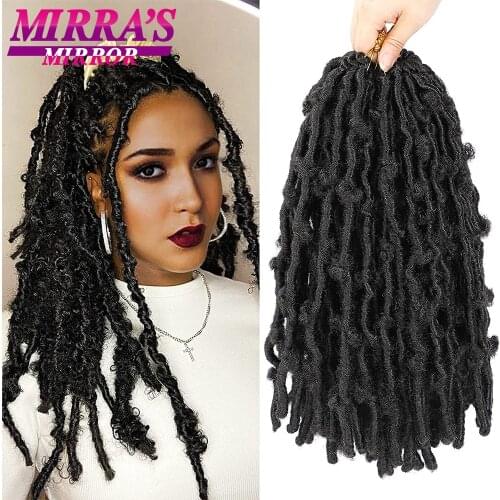 Butterfly Faux Locs Crochet Hair 12/14/18 Inch Distressed Locs Crochet Braids Hair Handmade Synthetic Hair Extensions For Women