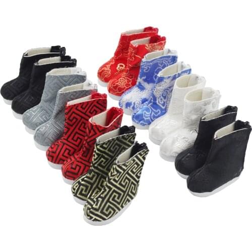 1Pair BJD shoes 1/6 Doll Plush EXO Doll points boots antique cloth boots antique Toy Accessories