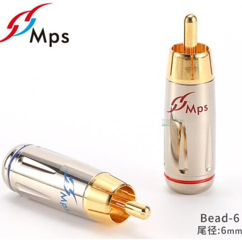 1Pcs Taiwan MPS Copper Gold-plated Bead-6mm /Pioneer-8G /Fuse-8 Water Drop Fever Audio RCA Amplifier Signal Cable Plug