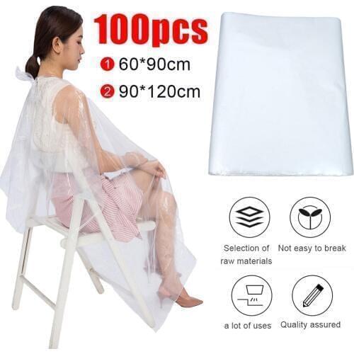 100 Disposable Hair Coloring Barber Cloth Long Barber Wai Cloth Perm Hair Salon Haircut Wai Hairdressing Cape Shawl Pe Apron