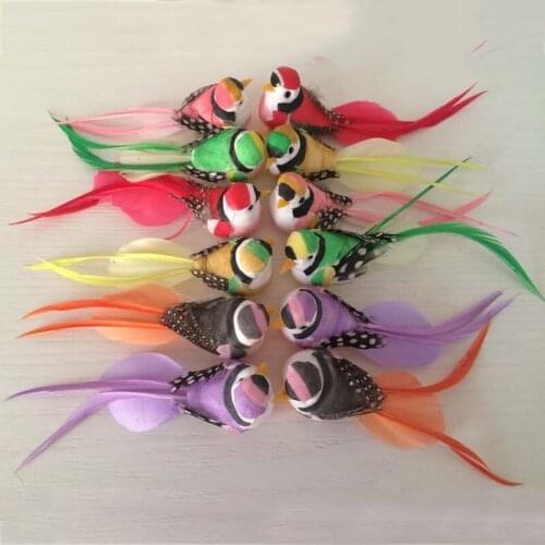 12*3*3.2cm/12pcs,Artificial Foam Feathers Bird,Decorative Birds for Wedding party Home Garden Decoration,birthday decor favor