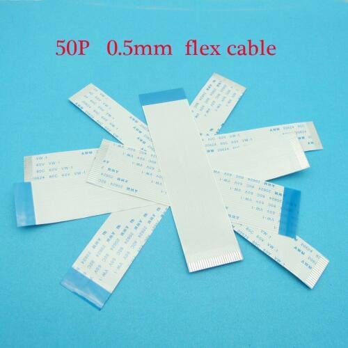2pcs New FFC FPC 50pin flat flexible cable 0.5mm pitch Reverse Width 25.5mm Length 600mm Ribbon 50p Flex Cable Type B