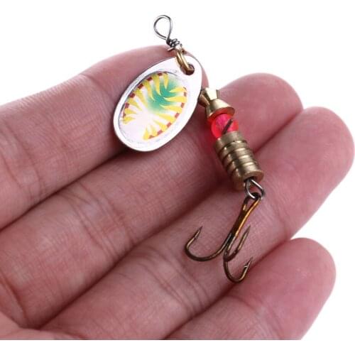 5.7cm 3.8g Spinner Bait Hard Spoon Bass Lures Metal Fishing Lure With Treble Hooks For Pike Carp Fishing