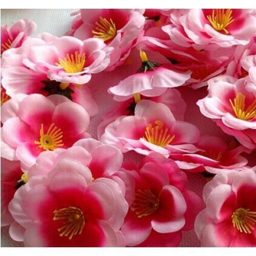 50pcs 6cm 5colors Artificial Simulation fake fabric plum blossom peach blossom flower Heads Diy accessories