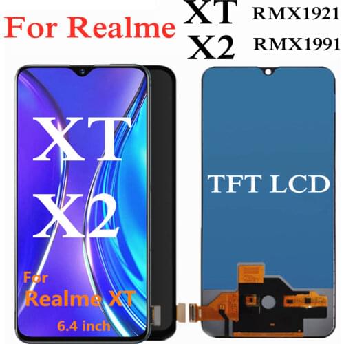 6.4" TFT For OPPO Realme XT RMX1921 LCD Display Touch Screen Digitizer Assembly Replacement For Oppo Realme X2 RMX1991 LCD