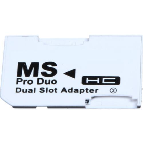 Dual Slot Memory Micro Card Adapter For Micro SD /SDHC TF To Memory Stick MS Card Pro Duo Reader Adapt For PSP Card