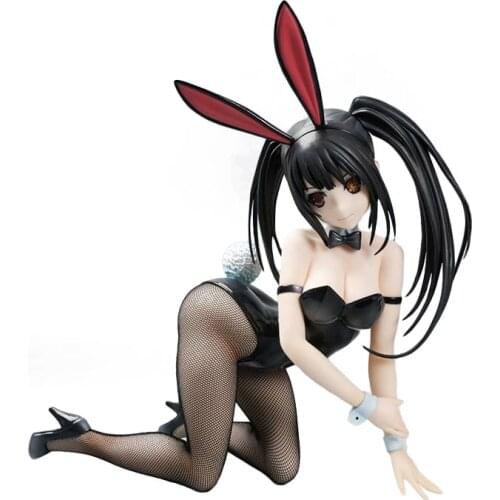 Anime Scale Painted Figure Date A Live Tokisaki Kurumi Bunny Ver. Action Figure Kneeling Version Nightmare PVC figure Toys 27cm