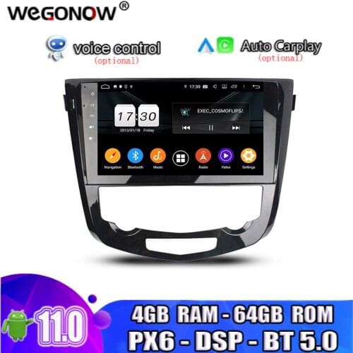 10.1" DSP Android 10.0 8 Core 4G RAM 64G ROM For Nissan Qashqai AT 2013-2016 Car DVD Player GPS Map RDS Radio wifi Bluetooth 5.0