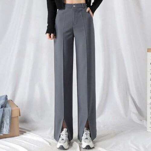 Summer Straight Large Size Casual Solid Straight Trousers Streetwear Black Full-Length Hot Selling Chic Loose High Quality Pants