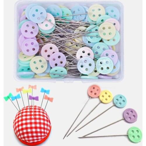 100Pcs DIY Sewing Accessories Embroidery Patchwork Pins Accessories Tools Stainless Steel Dressmaking Pins Sewing Marker Needle