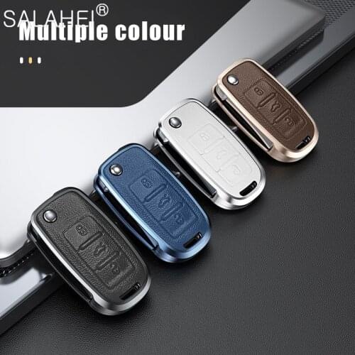 Aluminum Alloy + Leather Car Key Case For VW Volkswagen Polo Golf Passat Beetle Caddy T5 Up Eos Tiguan SkodaA5 SEAT Leon Altea