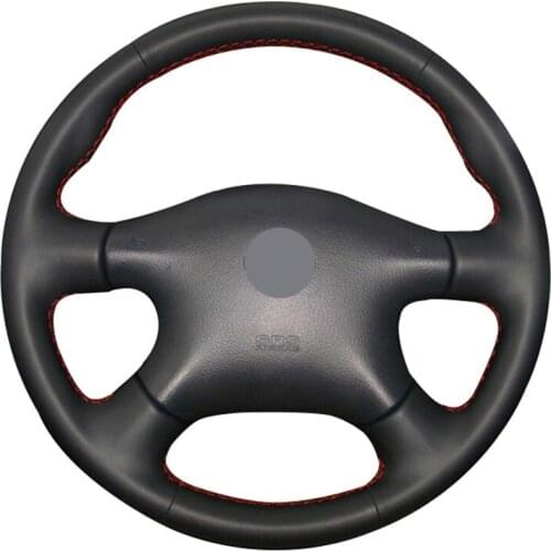 Black Leather Steering Wheel Cover for Nissan Almera N16 Pathfinder Primera Paladin Old XTrail 2001-2006 Renault Samsung SM3