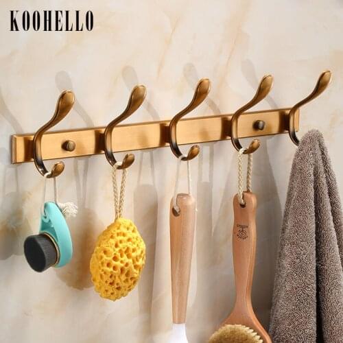 Black Antique Robe Hook Bathroom Towel Hooks Towels Bag Hat Hook Wall Mounted Clothes Coat Hook Wall Hanger Bathroom Hardware