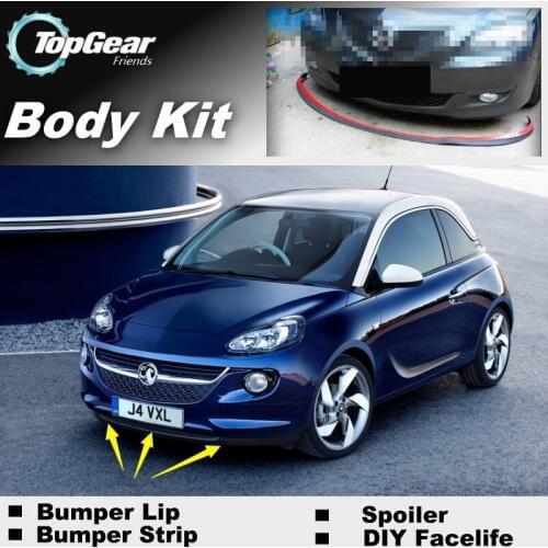 Bumper Lip Deflector Lips For Vauxhall Adam 2012~2019 Front Spoiler Skirt For TopGear Friends to Car Tuning / Body Kit / Strip