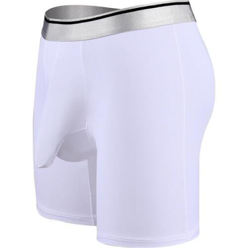 Ice silk long style Men Super Big super larger size 7XL mens male boxer underwears comfortble colors blue white 1125 option