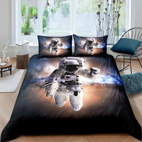 Home Living Luxury 3D Astronaut Bedding Set Comfortable Duvet Cover Set Kids Bedding Set Queen and King EU/US/AU/UK Size