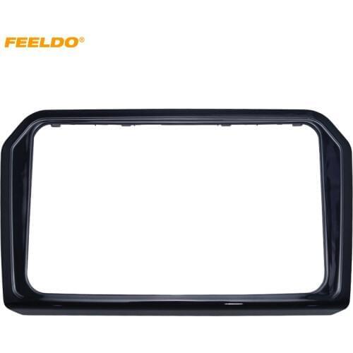 FEELDO 2Din Radio DVD Stereo CD Panel Dash Mounting Installation Trim Kit Face Frame Fasica for VW 2013 Jetta #AM2127