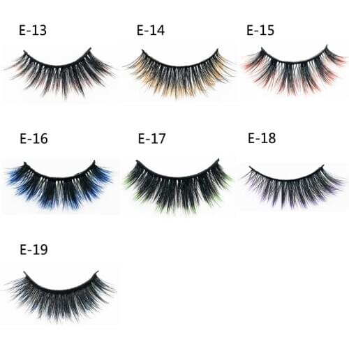 Flash girl hot sale The Newest E series 19 Styles 1 pairs colorful natural 3D Mink Eyelash custom Private Label