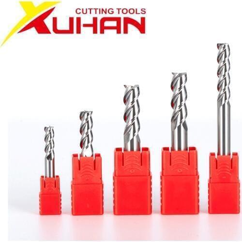 HRC55 Woodworking tools straight flutes Cnc carbide End mill Aluminum Copper Wood Milling cutter Milling Tools