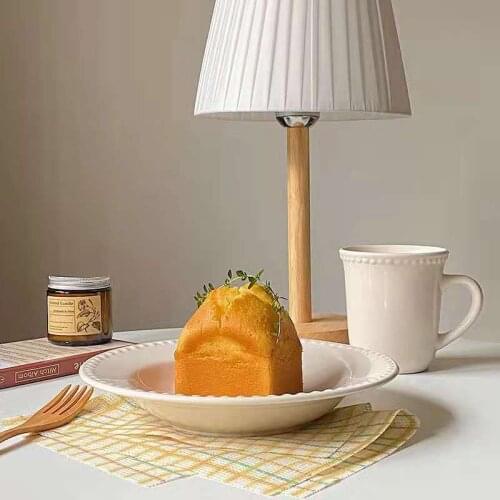 INS Vintage White Relief Polka Dot Breakfast Plate Ceramic Western Kitchen Utensils Salad Dessert Mug Simple Solid Color Matte