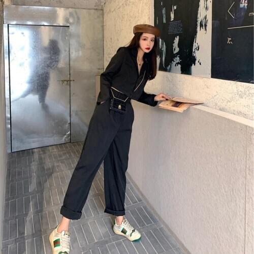 JuneLove Women New Spring Casual Two Pieces Vintage Office Lady Single Breasted Blazers &Pants Street Short Blazers Pants Suits