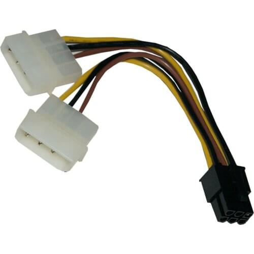 Power Cable Adapter Cable New And High Quality ATX IDE Molex Power Dual 4 To 6-Pin PCI Express PCIe Video Card Adapter Cable18CM