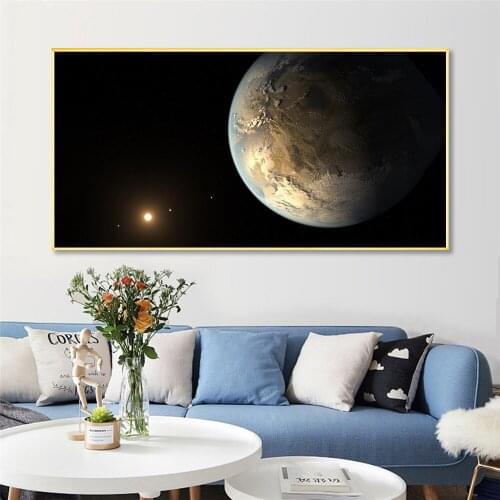 Canvas Painting Earth Moon Universe Space Poster Nordic Modern Art Print Wall Picture for Living Room Decor Cuadros
