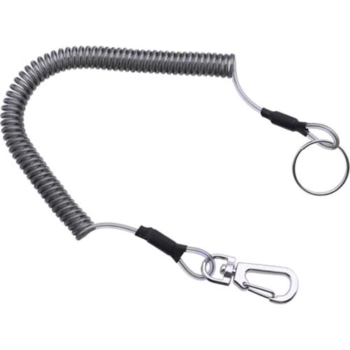 Key Lanyard Fishing Missed Rope Key Koord Key Chain Elastic Coil Stretch Tether Fashion Wire Spring Rope Lockable Metal Key Cord