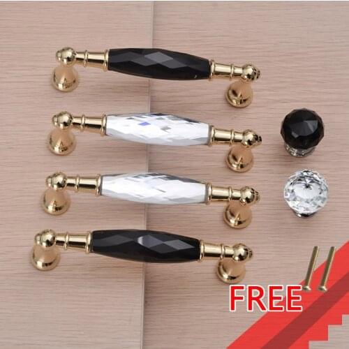 Furniture Handle Drawer Dresser Wardrobe for Cabinet Kitchen Pull Cupboard Jewelry Knob Zinc Alloy Crystal Glass Hardware