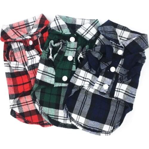 Fashion Pet Shirts Summer Classic Plaid Pet Dog Clothes for Small Dogs French Bulldog Puppy Dog t-Shirt for Dogs Pets Clothing