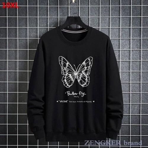Autumn new Sweatshirts mens tide brand long-sleeved printed casual loose sweater large size fashion round neck mens clothing