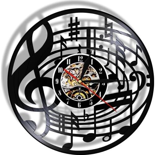 Rock N Roll Wall Clock Rock Music Vinyl Record Wall Clock Wall Decor For Bar Pub Fans Club Man Cave LED Night Light Lamp Gift