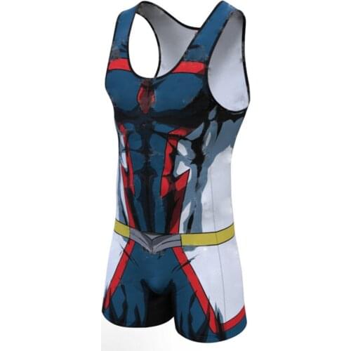 2020 summer new one-piece slim sports tight compression training shirt one-piece mens quick-drying breathable anti-wrinkle