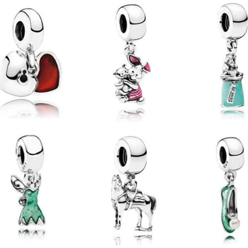 NEW 100% 925 Sterling Silver Piercing Heart Hollow Crystal Charm Beads Fit European Women DIY Bracelet Factory Wholesale