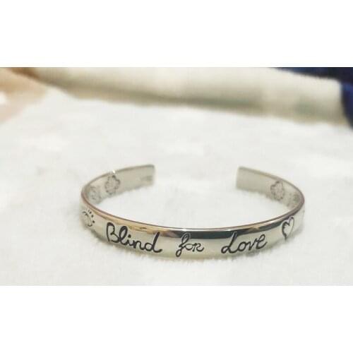 New Womens Fashion Love Fearless Mens and Womens S925 Sterling Silver Bracelet Original Brand Jewelry Logo Holiday Gift
