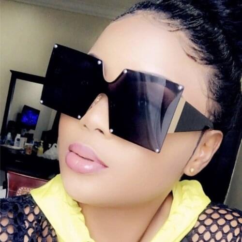 Fashion 2020 New Ladies Square Sunglasses Women Goggle Shades Vintage Brand Designer Oversized Sun Glasses For Female Men