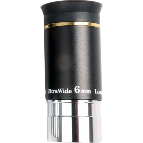 1.25 Inch Eyepiece 66 Degree Ultra Wide Angle 6mm Telescope Eyepiece Parts Uw6mm Eyepiece for Astronomical Telescope