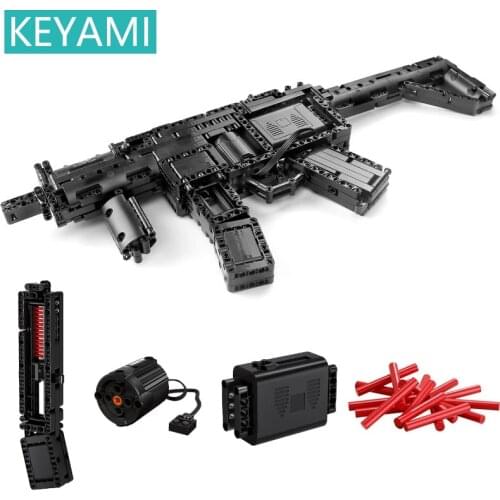 KEYAMI Military Series Rifle Gun K98 MP5 QBZ95 M4 Desert Eagle Weapon Pistol Machine Can Shoot Bullet Bricks Toys gun
