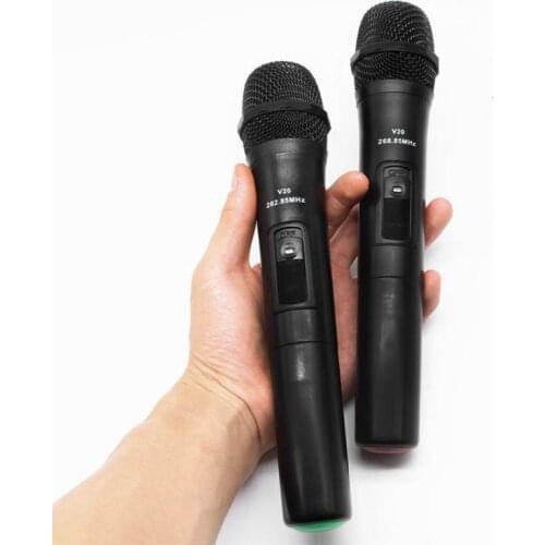 BEESCLOVER UHF USB 3.5mm 6.35mm Wireless Microphone Megaphone Handheld Mic with Receiver for Karaoke Speech Loudspeaker r57