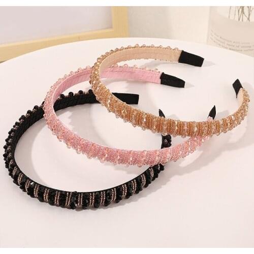 Bling Colorful Crystal Beads Headband for Lady Luxury Glitter Padded Beads Sponge Hair Hoop Bridal Wedding Bezel Hair Hoop