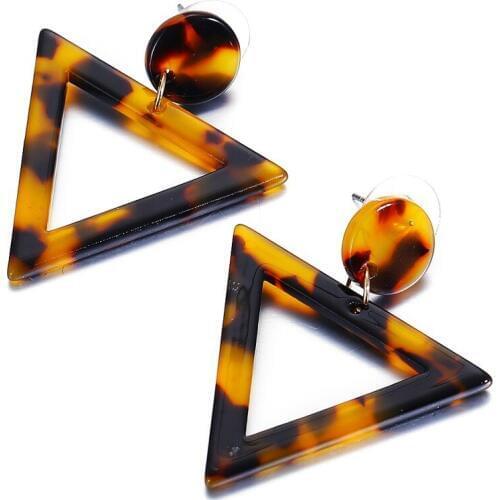 New triangle Geometric Statement Stud Earrings For Women Boho Charm Resin Earrings 2019 Fashion Jewelry