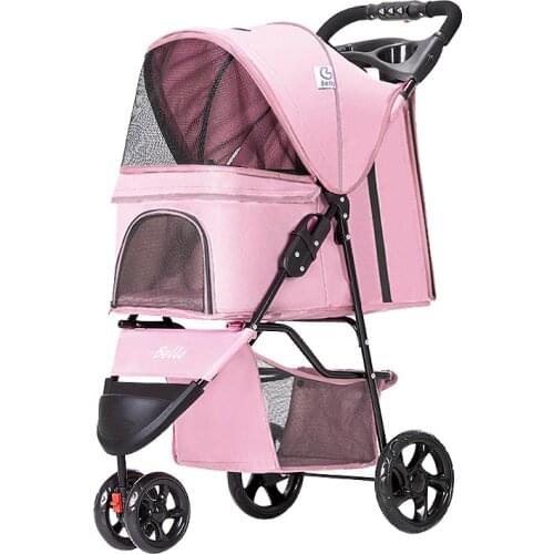 Ship from EU) 3 Wheels Pet Stroller Dog Cat Cart Puppy Pet Stroller Folding Pet Carrier for Travel Walking