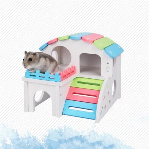 DIY Hideout Hut Toy Rainbow Hamster Nest Sleeping House Luxury Cage Pet Small Animal Hamster Hideout Pet Supplies