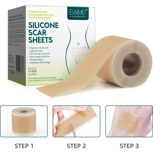 1 Roll 3m Surgery Scar Removal Silicone Gel Sheet Therapy Patch Sticker Tape for Acne Trauma Burn Skin Repair Treatmen