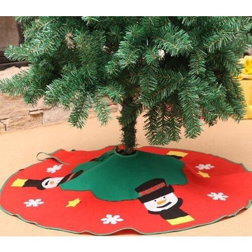 100CM Snowman Printed Christmas Tree Skirt Party Supplies New Years Tree Skirt Christmas Decorations For Home Tappeto Natale